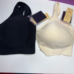 Seamless Black and Cream Bralette Set